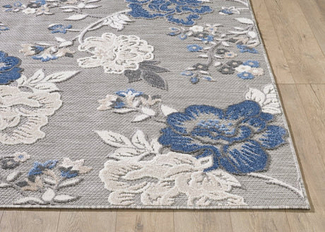 KAS Calla 6938 Floral Vine Grey Rug.