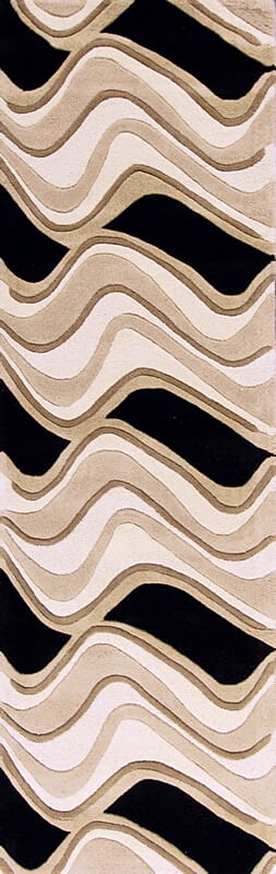 KAS Eternity 1071 waves Black / Beige Rugs.