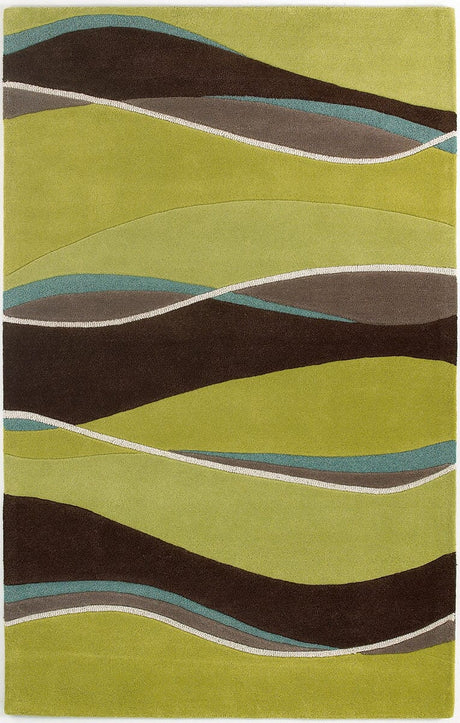 KAS Eternity 1084 landscapes Lime / Mocha Rugs.