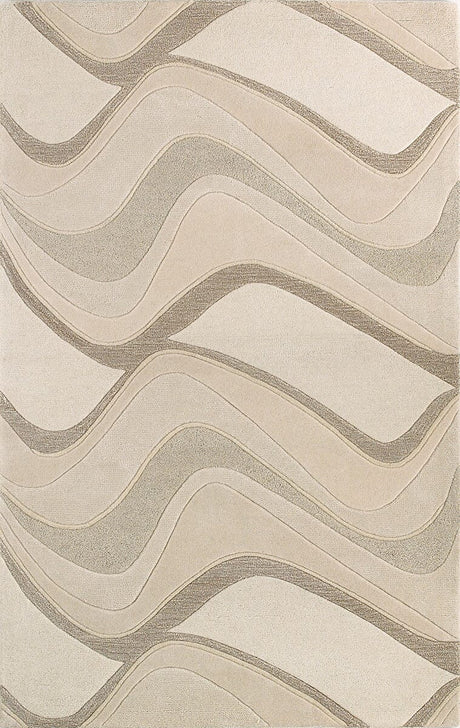 KAS Eternity 1085 waves Ivory Rugs.