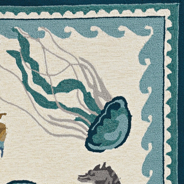 KAS Harbor 4204 Beach Life Ivory/Teal Rugs.
