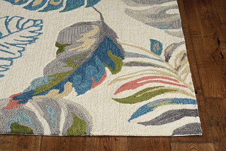 KAS Harbor 4211 Palms Ivory/Teal Rugs.