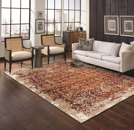 KAS Heritage 9373 Anna Ivory/Rust Rugs.