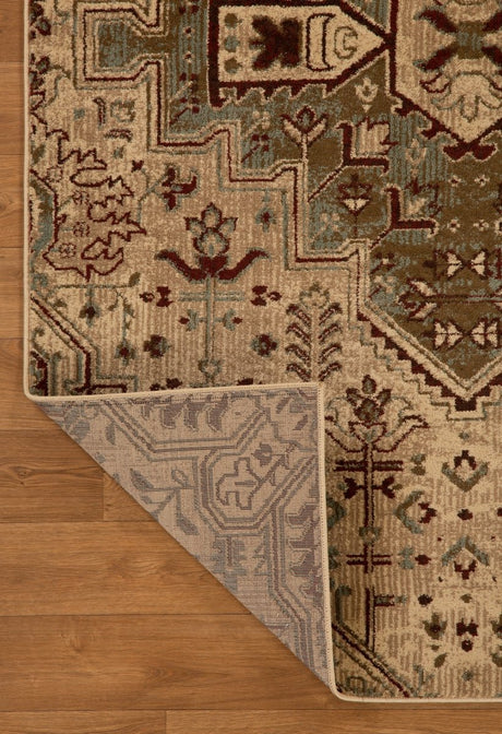 KAS Heritage 9374 Medallion Ivory/Blue Rug.