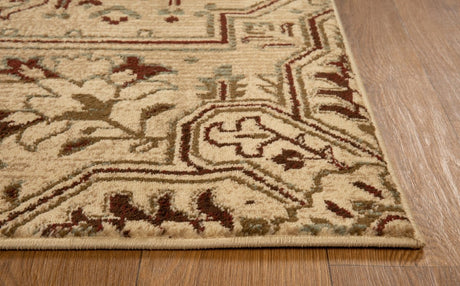 KAS Heritage 9374 Medallion Ivory/Blue Rug.