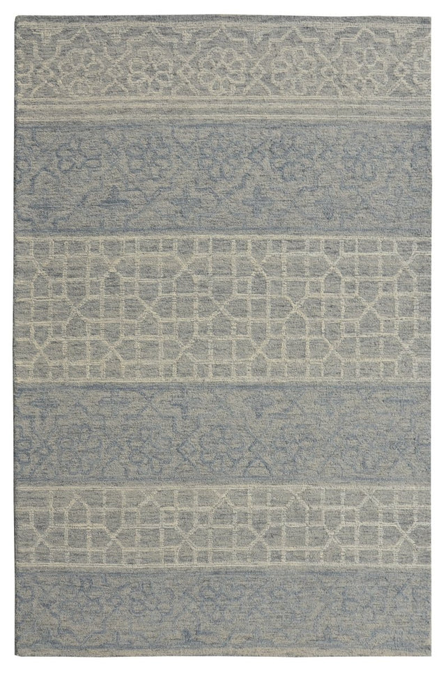 KAS Hudson 2467 Mosaic Blue/Grey Rug.