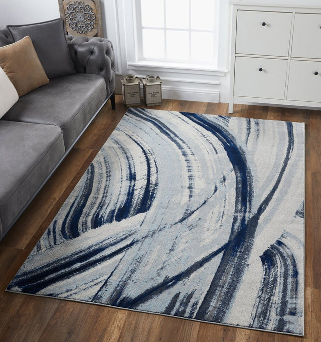 KAS Illusions 6219 Elements Ivory/Blue Rugs.