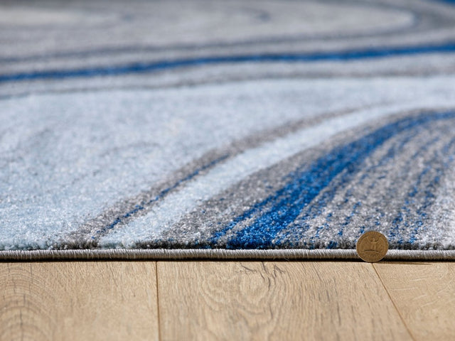 KAS Illusions 6227 Marble Blue/Grey Rug.