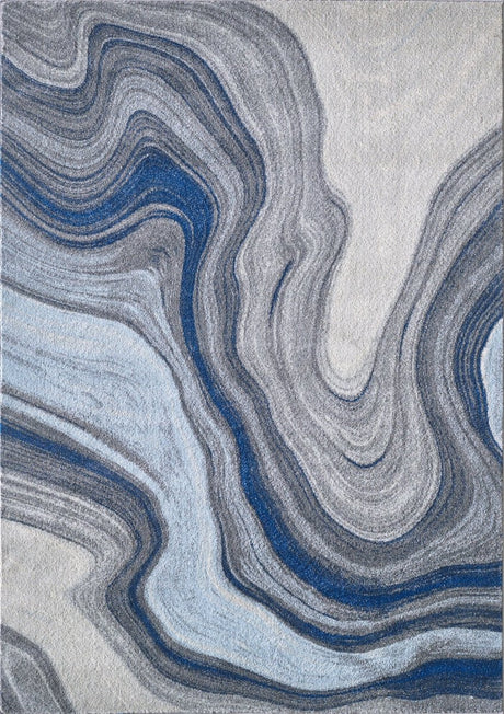 KAS Illusions 6227 Marble Blue/Grey Rug.