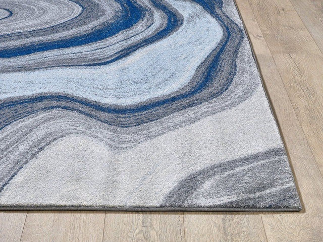 KAS Illusions 6227 Marble Blue/Grey Rug.