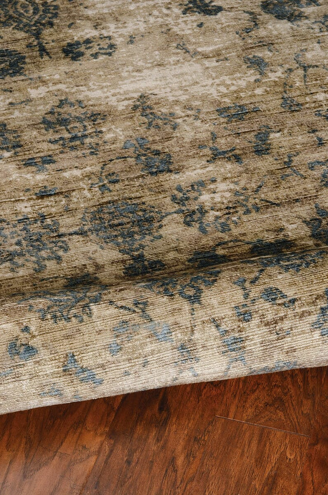 KAS Indulge 0805 Elegance Sand / Blue Rugs.