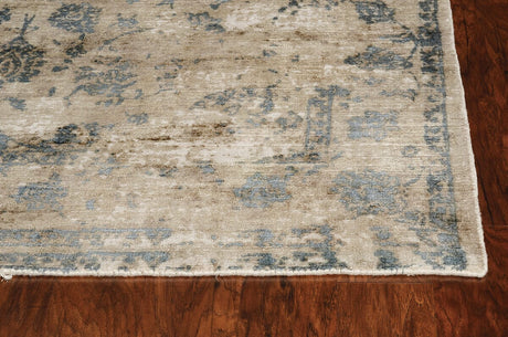 KAS Indulge 0805 Elegance Sand / Blue Rugs.