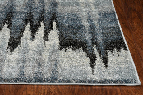 KAS Landscapes 5908 Pulse Blue Ivory Rugs.