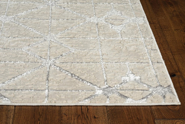 KAS Luna 7128 Elements Ivory/Silver Rugs.