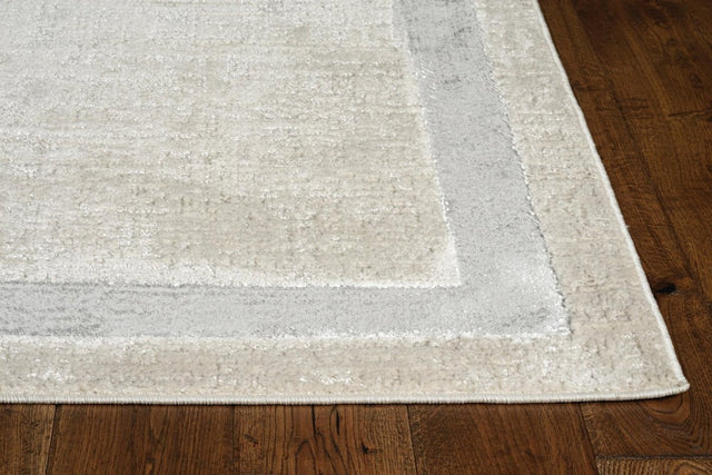 KAS Luna 7129 Border Ivory/Silver Rugs.