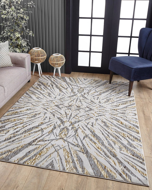 KAS Luna 7146 Illusions Ivory/Gold Rug.