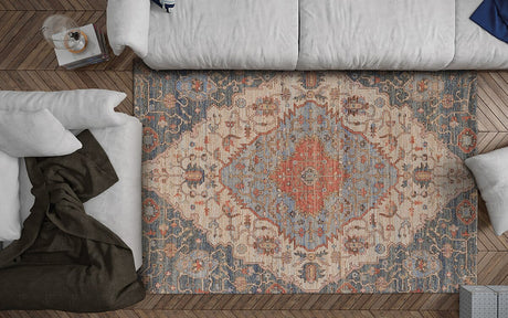 KAS Morris 2223 Gramercy Blue / Red Rugs.