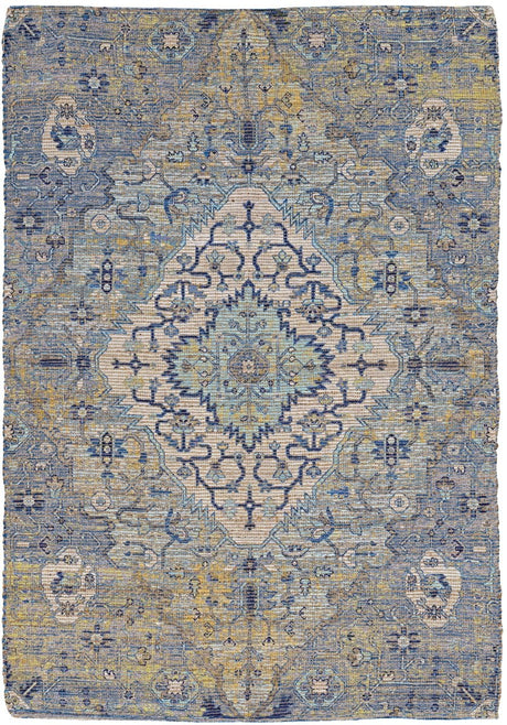 KAS Morris 2232 Gramercy Blue/Yellow Rugs.