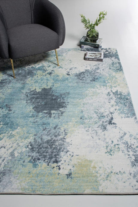 KAS Roxy 2806 Nebula Blue/Yellow Rugs.