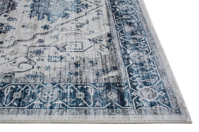 KAS Roxy 2821 Tabriz Ivory/Blue Rug.