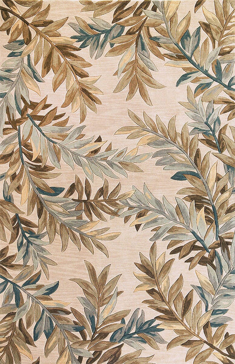 KAS Sparta 3126 Tropical Branches Ivory Rugs.