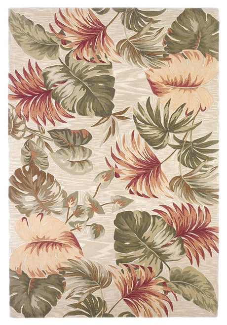 KAS Sparta 3148 palm leaves Beige Rugs.