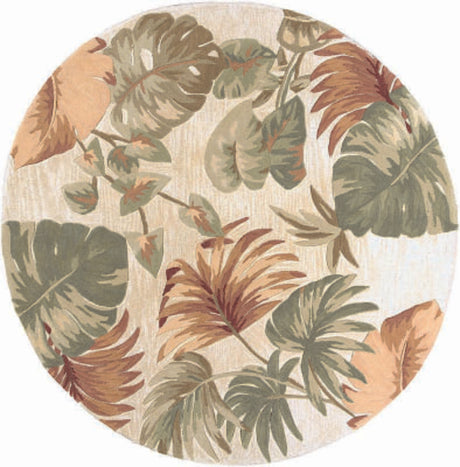 KAS Sparta 3148 palm leaves Beige Rugs.