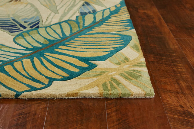 KAS Sparta 3154 Nassau Ivory / Teal Rugs.