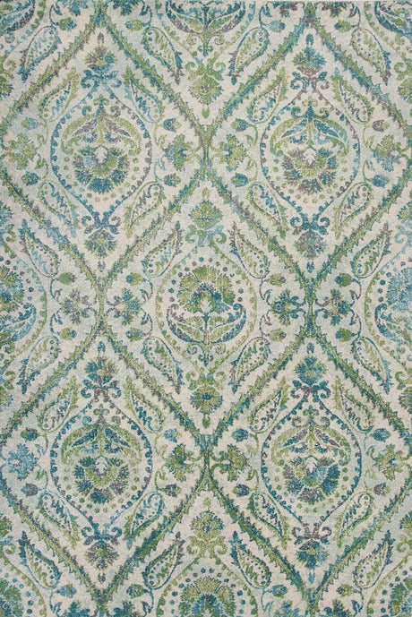 KAS Stella 6256 Parisian Ivory / Teal Rugs.