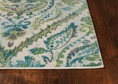 KAS Stella 6256 Parisian Ivory / Teal Rugs.