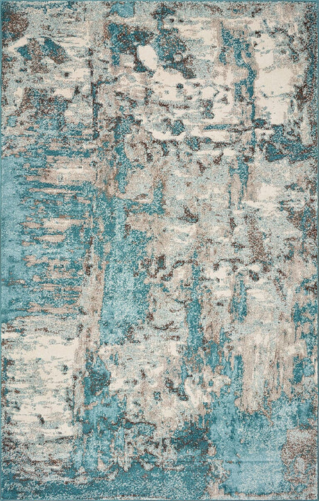 KAS Watercolors 6233 Watercolors Ivory / Teal Rugs.
