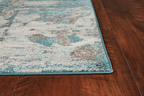 KAS Watercolors 6233 Watercolors Ivory / Teal Rugs.