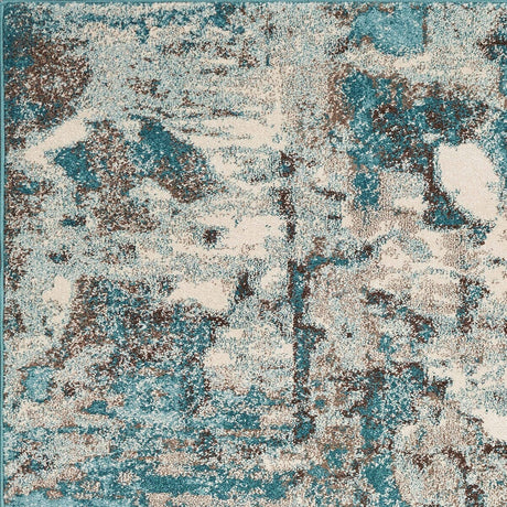 KAS Watercolors 6233 Watercolors Ivory / Teal Rugs.