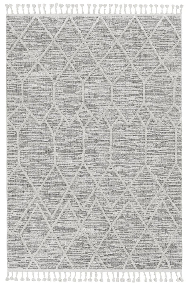 KAS Willow 1102 Honeycomb Ivory Grey Rugs.