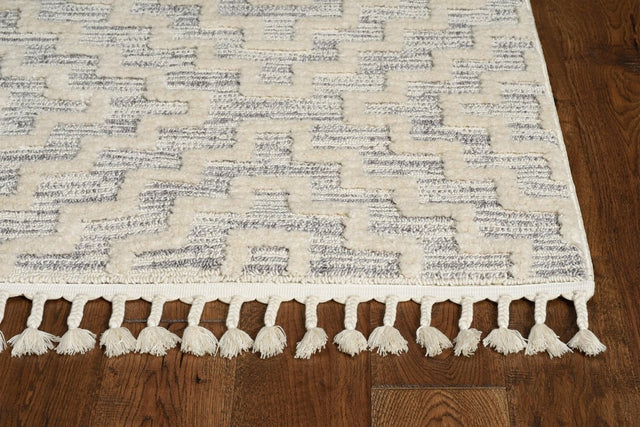 KAS Willow 1104 Geo Ivory Grey Rugs.