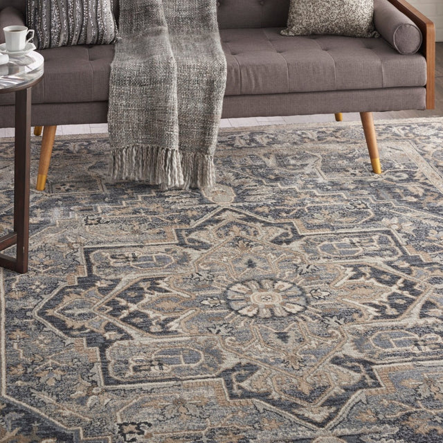 Kathy Ireland Home Moroccan Celebration Ki381 Navy Rugs.