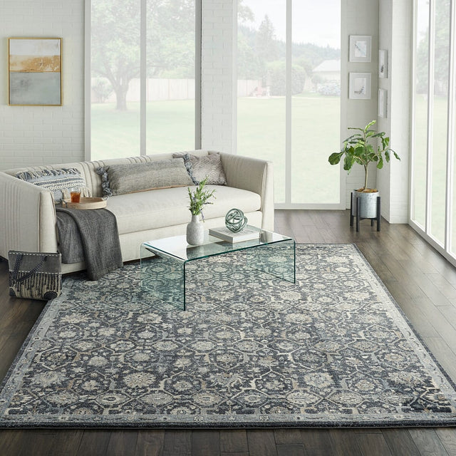 Kathy Ireland Home Moroccan Celebration Ki385 Navy Rugs.