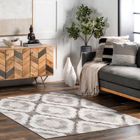 Nuloom Eliise Faded Trellis Bdle03A Light Gray Area Rug