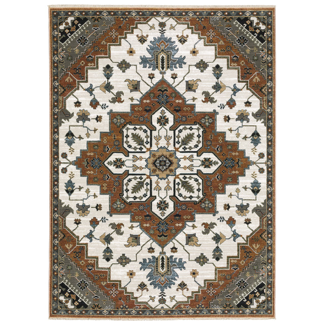 Oriental Weavers Sphinx KEIRA KEI03 Rust Medallion Rugs