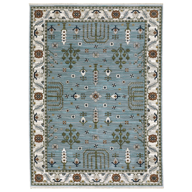 Oriental Weavers Sphinx KEIRA KEI06 Blue Floral Rugs