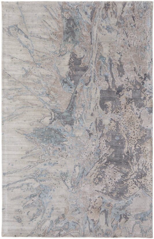 Feizy Zarah Zrh8918F Gray/Tan/Blue Area Rug