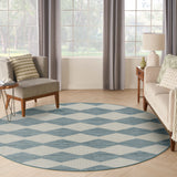 Nourison Positano POS04 Machine Made Aqua Rug