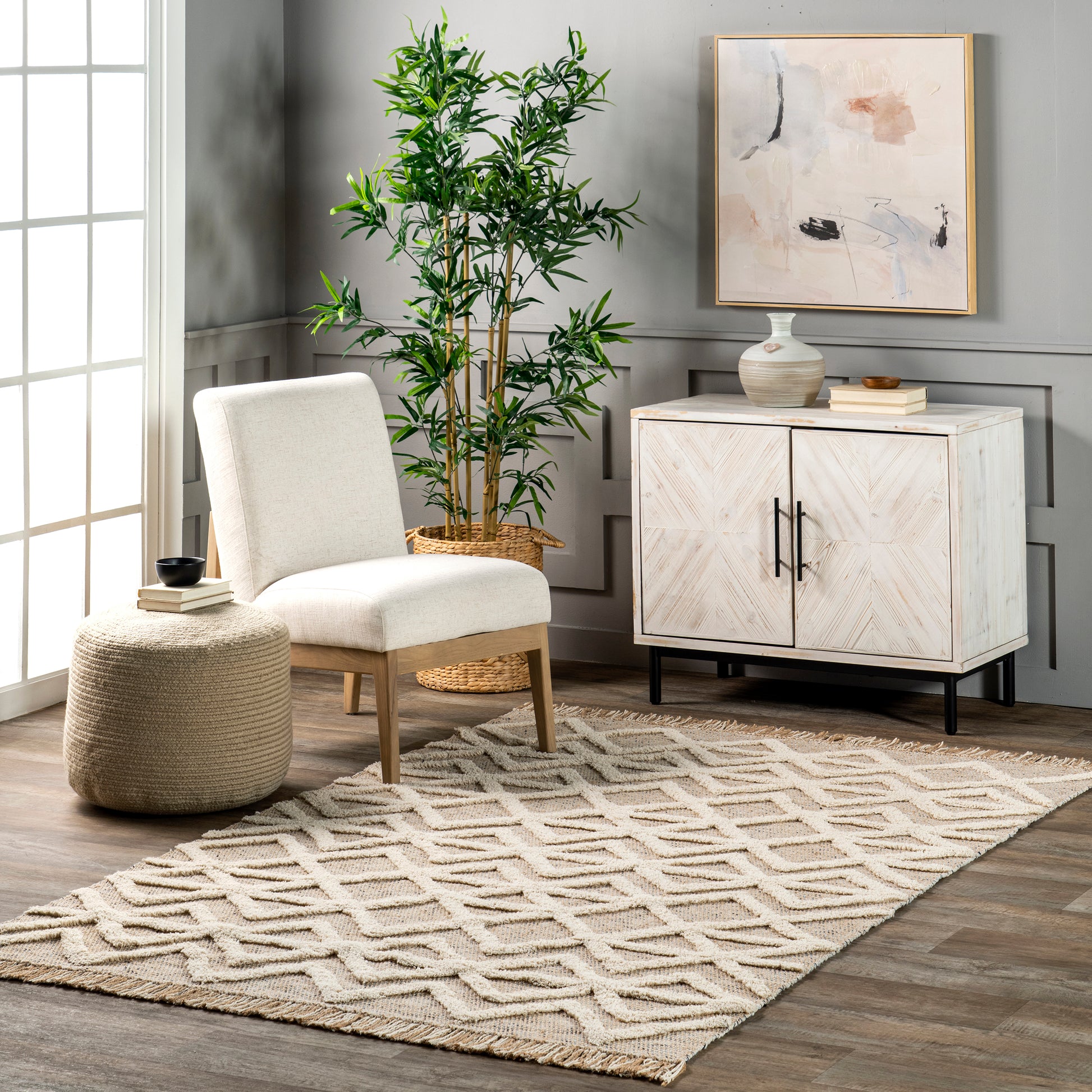 Nuloom Zoya Bohemian Trellis Svdt01A Natural Area Rug