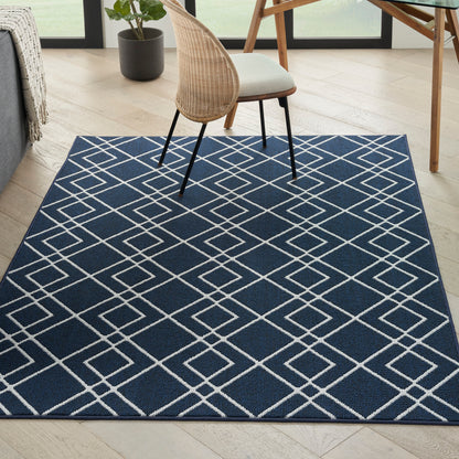 Nourison Modern Lines Mol01 Navy Area Rug