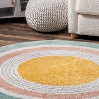 Nuloom Nydia Circular Kids Svdc16D Forest Green Area Rug