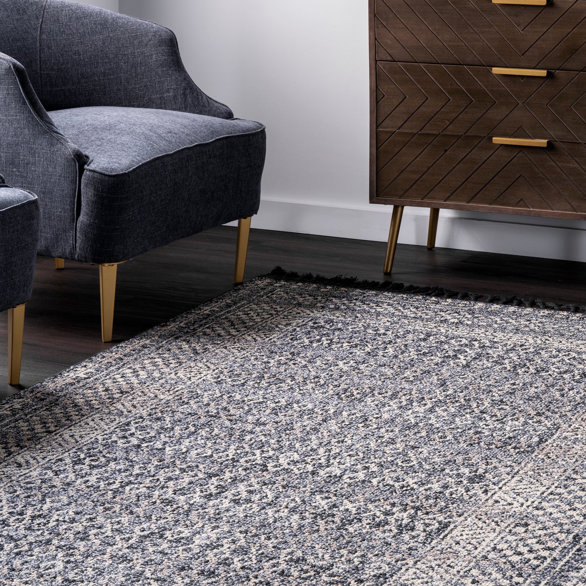 Nuloom Claudia Diamond Stgl03B Gray Area Rug