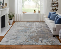 Feizy Zarah Zrh8918F Gray/Tan/Blue Area Rug