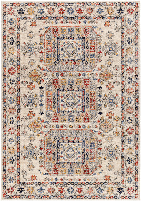 Surya Liebe Lbe-2305 Burnt Orange, Mustard, Light Gray, Navy, Gray, Rust Rug.