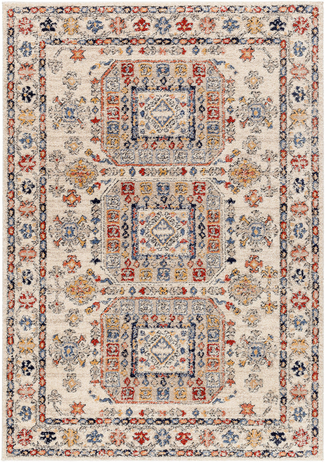 Surya Liebe Lbe-2305 Burnt Orange, Mustard, Light Gray, Navy, Gray, Rust Rug.