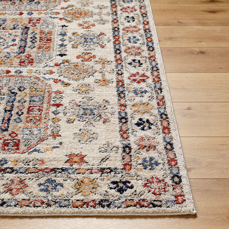 Surya Liebe Lbe-2305 Burnt Orange, Mustard, Light Gray, Navy, Gray, Rust Rug.
